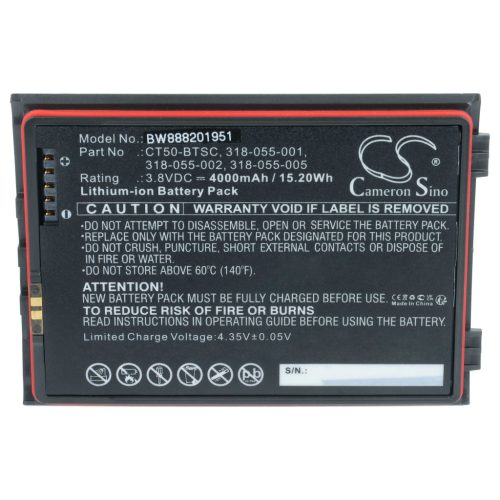 VHBW Kézi számítógép Akkumulátor 318-055-001, CT50-BTSC, 318-055-002 - 4000 mAh 3,8 V Li-Ion