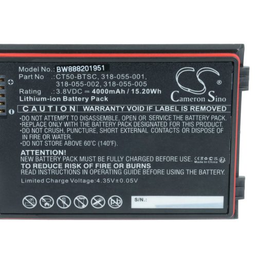 VHBW Kézi számítógép Akkumulátor 318-055-001, CT50-BTSC, 318-055-002 - 4000 mAh 3,8 V Li-Ion