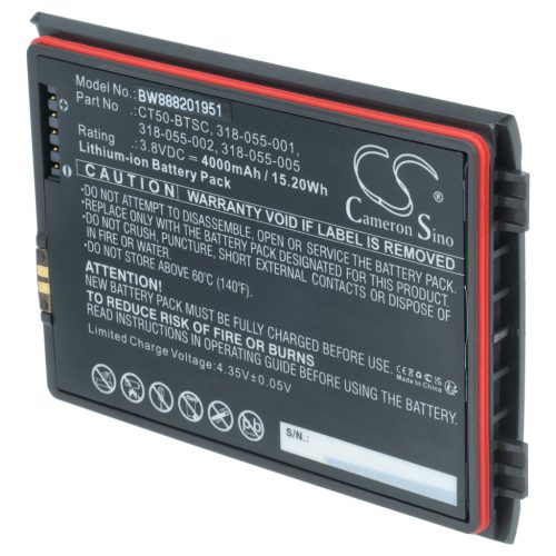 VHBW Kézi számítógép Akkumulátor 318-055-001, CT50-BTSC, 318-055-002 - 4000 mAh 3,8 V Li-Ion