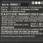 VHBW Drucker Akku OT-BY20, D171A, 2165069, P-C32C831093 - 1150 mAh 7,4 V Li-Ion