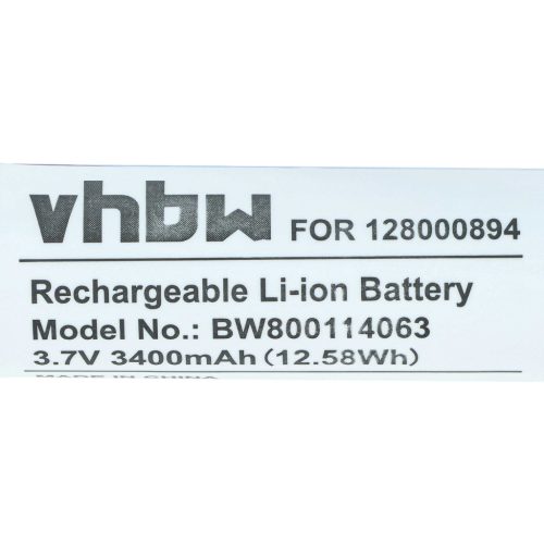 VHBW Battery Datalogic 128000894, RBP-GM40 - 3400 mAh 3.7 V Li-Ion