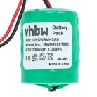 VHBW Alarmanlagen Akku GP250BVH5A6, CP300H, GP320BVH5A6 - 230 mAh 6 V NiMH