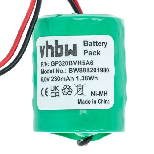 VHBW Alarmanlagen Akku GP250BVH5A6, CP300H, GP320BVH5A6 - 230 mAh 6 V NiMH