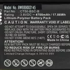 VHBW Mobile Computer Battery CT50-BSC-B, 318-055-018 - 4700 mAh 3.8 V Li-Polymer