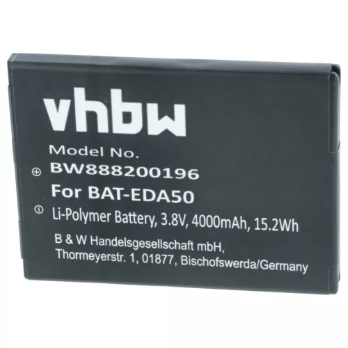 VHBW Battery Honeywell Scanpal EDA50, EDA50K, EDA51, EDA71 - 4000 mAh 3.8 V Li-polymer