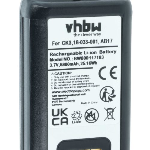 VHBW Battery Intermec 318-033-021, 318-033-001 - 6800 mAh 3.7 V Li-Ion