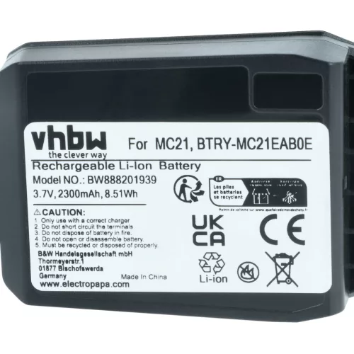 VHBW Handcomputer Akku 82-105612-01, BTRY-MC21EAB0E, 82-150612-01 - 2300 mAh 3,7 V Li-Ion