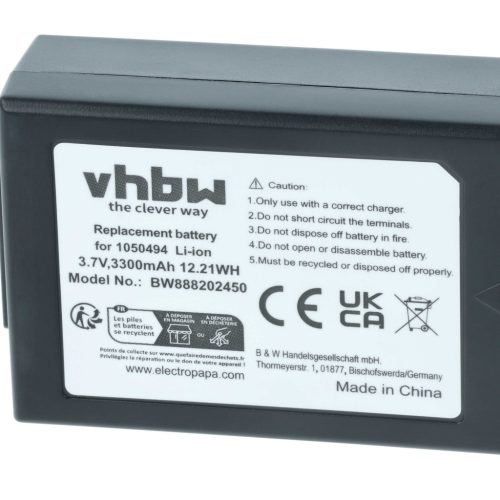 VHBW Handheld Computer Battery WA3006, WA3020, 1050494-002, 1050494 - 3300 mAh 3.7 V Li-Ion