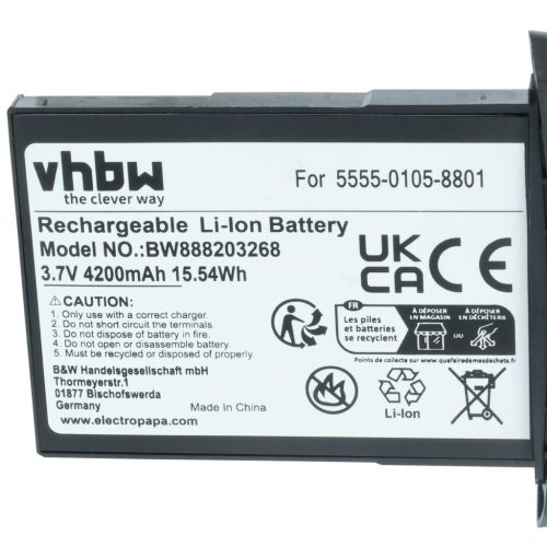 VHBW Kézi számítógép akkumulátor NCR Orderman 5555-0105-8801 - 4200 mAh 3,7 V Li-Ion