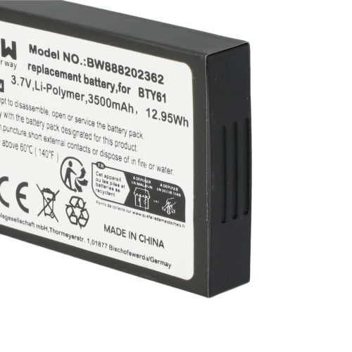 VHBW Handheld Computer Battery BTY61 - 3800 mAh 3.7 V Li-Polymer