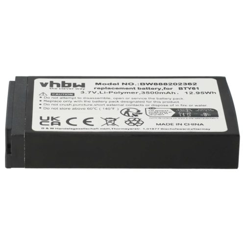 VHBW Handheld Computer Battery BTY61 - 3800 mAh 3.7 V Li-Polymer