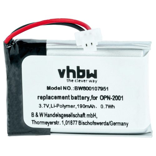 VHBW Battery for Opticon OPN-2001 replacement - 190 mAh 3.7 V Li-polymer