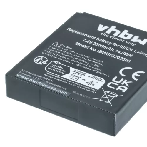 VHBW Battery Pax IS524, IS133 - 2000 mAh 7.4 V Li-polymer