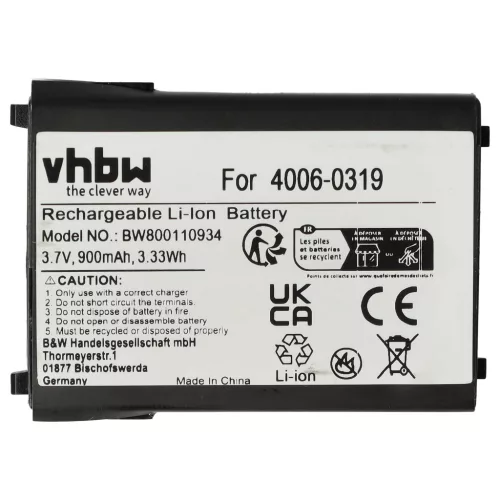 VHBW Akku Datalogic 95A201004 Ersatz - 900 mAh 3,7 V Li-Ion