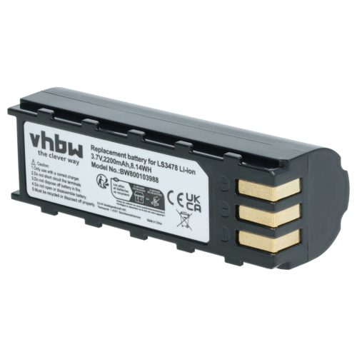 VHBW Akkumulátor Leuze 50120448 Symbol vonalkódolvasóhoz - 2200 mAh 3,7 V Li-Ion
