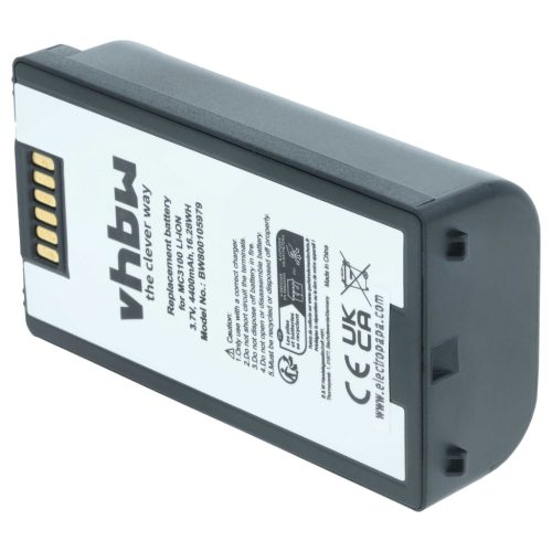 VHBW Akkumulátor Symbol 82-127909-02, BTRY-MC31KAB02 - 4400 mAh 3,7 V Li-Ion