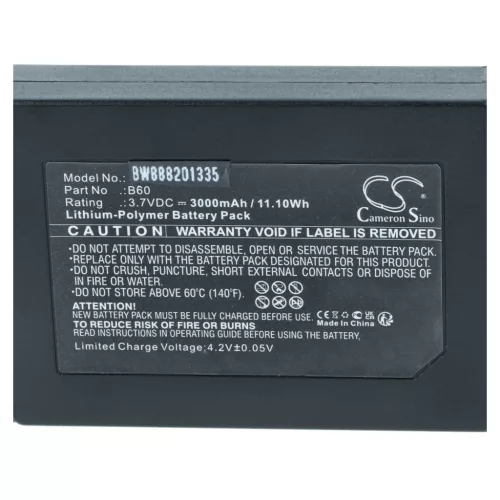VHBW Akkumulátor Vectron B60 helyettesítő - 3000 mAh 3,7 V Li-polymer