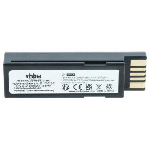 VHBW Akkumulátor Zebra BTRY-36IAB0E-00, 82-166537-01 - 2200 mAh 3,7 V Li-Ion
