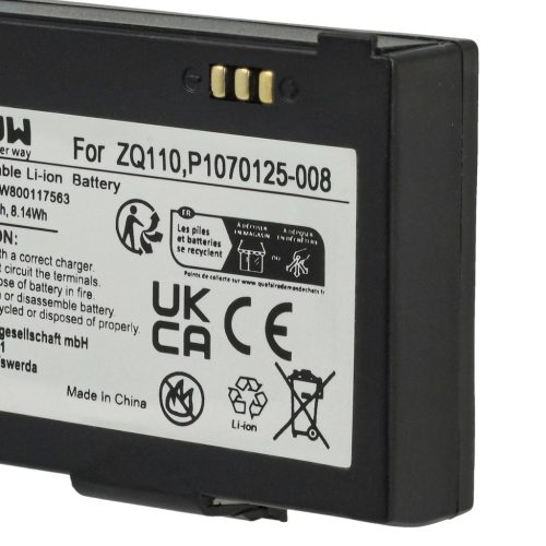 VHBW Akkumulátor Bixolon K409-00007A, PBP-R200 - 1100 mAh 7,4 V Li-Ion