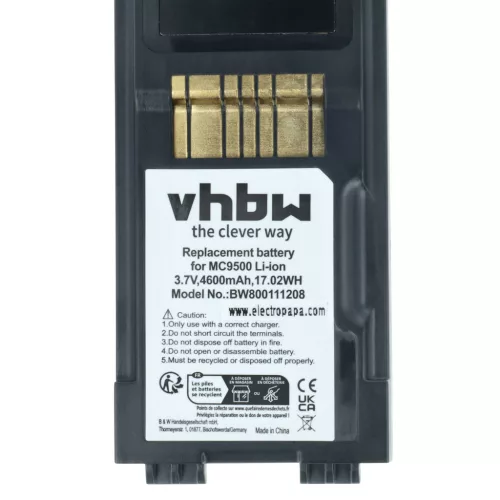 VHBW Battery Symbol 82-111636-01, BTRY-MC95IABA0 - 4600 mAh 3.7 V Li-Ion