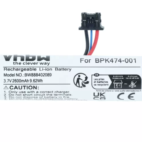VHBW Akku VeriFone BPK474-001-03-B, BPK474-001 - 2600 mAh 3,7 V Li-Ion