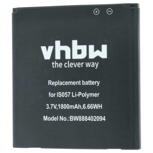 VHBW Akkumulátor Pax IS057 Angelcare vonalkódolvasóhoz - 1800 mAh 3,7 V Li-polymer