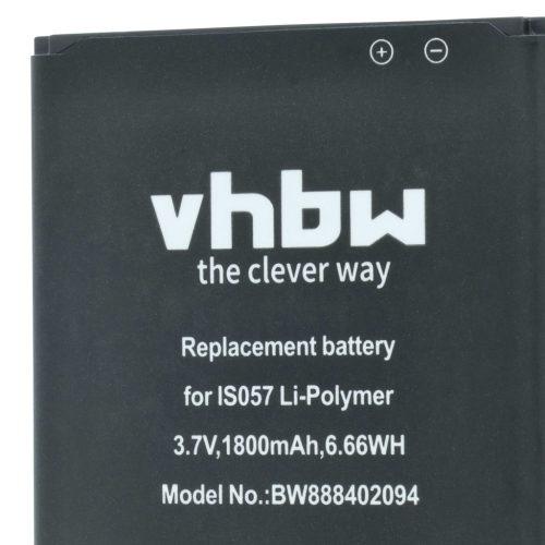 VHBW Akkumulátor Pax IS057 Angelcare vonalkódolvasóhoz - 1800 mAh 3,7 V Li-polymer