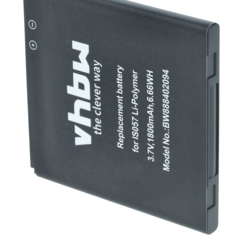 VHBW Akkumulátor Pax IS057 Angelcare vonalkódolvasóhoz - 1800 mAh 3,7 V Li-polymer