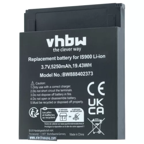 VHBW Card Reader Battery Pax IS900 - 5250 mAh 3.7 V Li-Ion