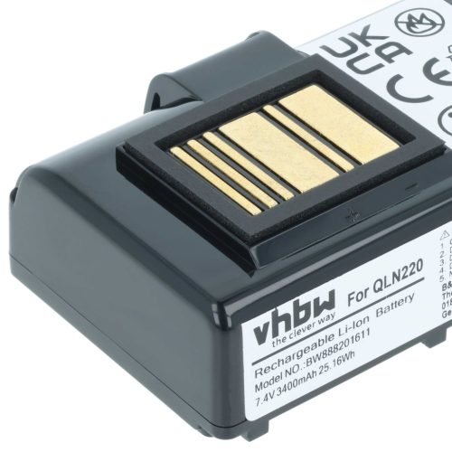VHBW Printer Battery BTRY-MPP-34MAHC1-01, AT16004, BTRY-MPP-34MA1-01 - 3400 mAh 7.4 V Li-Ion
