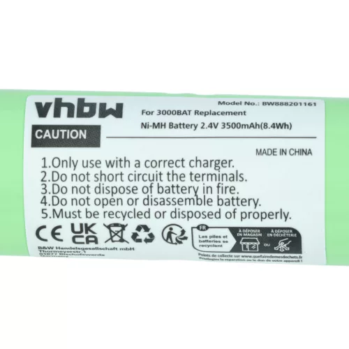 VHBW Akkumulátor NOVIPro 3000BAT, 880BAT - 3500 mAh 2,4 V NiMH