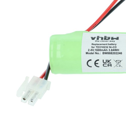 VHBW Emergency Lighting Battery TD310232 - 1600 mAh 2.4 V NiCd