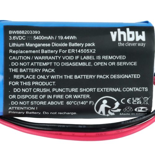 VHBW CNC controller Battery 2XSL360/131 - 5400 mAh 3.6 V Li-SOCl2
