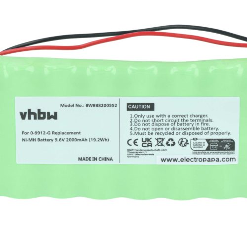 VHBW Alarmanlagen Akku Visonic 100729, 103-300672, GP130AAH6BMX, 0-9912-G - 2000 mAh 9,6 V NiMH