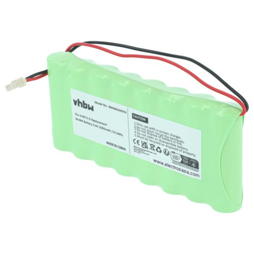 VHBW Alarmanlagen Akku Visonic 100729, 103-300672, GP130AAH6BMX, 0-9912-G - 2000 mAh 9,6 V NiMH