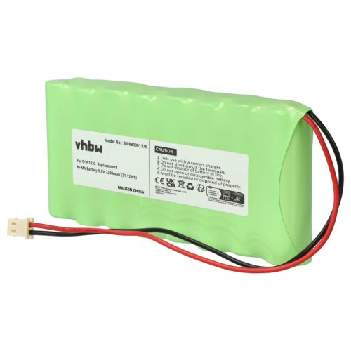 VHBW Alarmanlagen Akku Visonic 100729, GP220AAH8BMX, GP130AAH6BMX - 2200 mAh 9,6 V NiMH