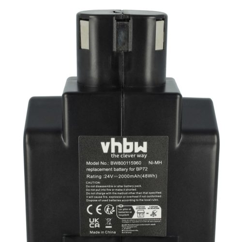 VHBW Electric Tool Battery Hilti BP72, BP60, 331530, BP40 - 2000 mAh 24 V NiMH