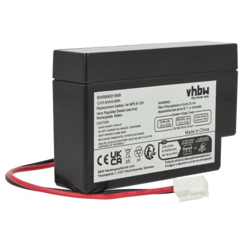 VHBW Universeller Akku MP0.8-12H Ersatz - 800 mAh 12 V AGM