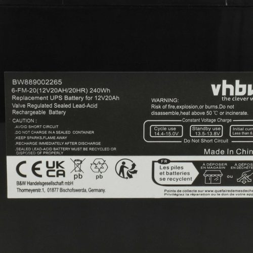 VHBW UPS Akku AGM10 - 20000 mAh 12 V AGM