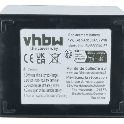 VHBW Akku Hecht, Wolf Garten, LD Systems, The Box - 6 Ah 12 V AGM