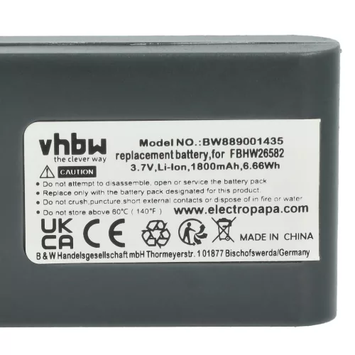 VHBW Akku Höft & Wessel FBHW26582 - 1800 mAh 3,7 V Li-Ion