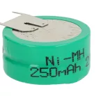 VHBW Gombelem Akkumulátor 2/V250H 3 tűs - 250 mAh 2,4 V NiMH
