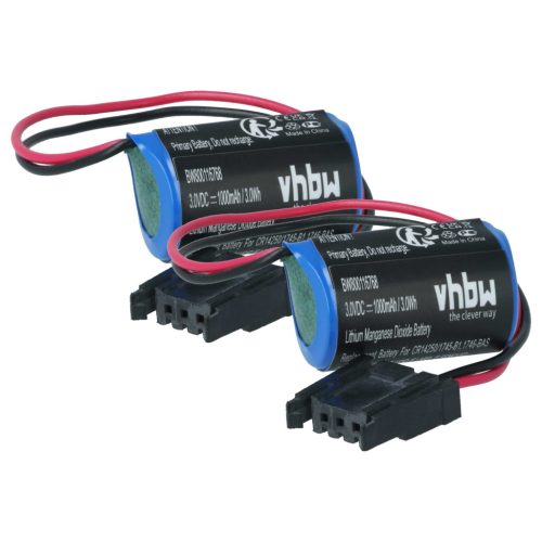 VHBW Ipari Vezérlő Akkumulátor 1747-BA, 1746-BAS, 1745-B1 - 1000 mAh 3 V Li-MnO2