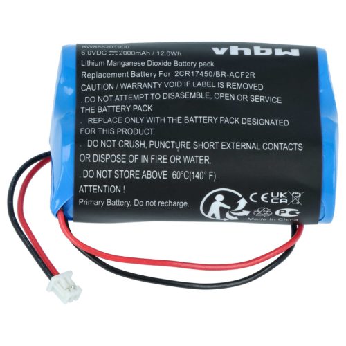 VHBW CNC Controller Battery Panasonic BR-ACF2R - 2000 mAh 6 V Li-MnO2
