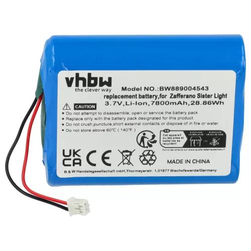 VHBW Battery Zafferano BAT04705506701900, 8056300198024 - 7800 mAh 3.7 V Li-Ion
