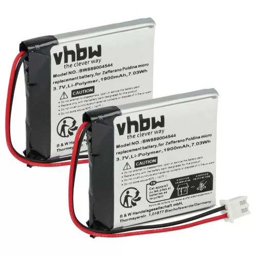 VHBW Akku Zafferano BAT04704004001000 - 1900 mAh 3,7 V Li-Polymer