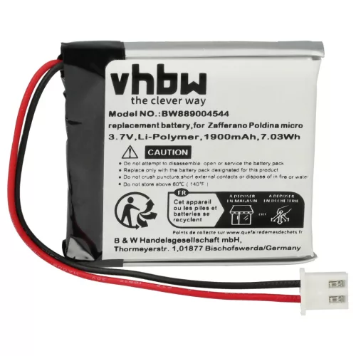 VHBW Akku Zafferano BAT04704004001000 - 1900 mAh 3,7 V Li-Polymer