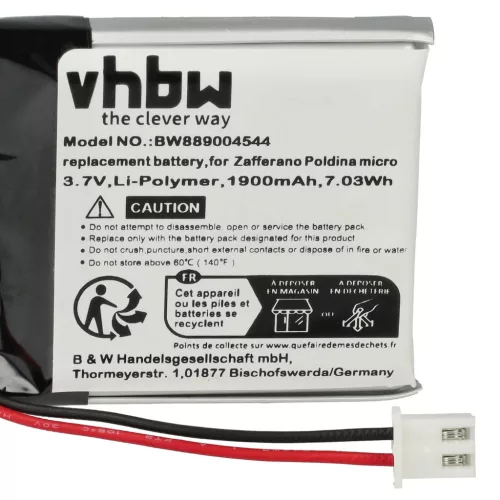 VHBW Akku Zafferano BAT04704004001000 - 1900 mAh 3,7 V Li-Polymer