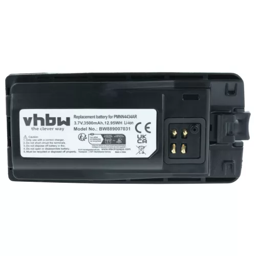 VHBW Radio Akku PMLN6394A, PMLN6394, MNN4453AR, PMNN4434, PMNN4434A - 3500 mAh 3,7 V Li-Ion