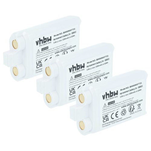 VHBW Kabelloses System Akku anstelle von Shure SB903 - 1200 mAh 3,7 V Li-Ion